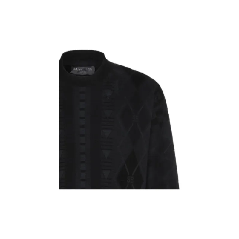 Balenciaga Logo jacquard Distressed Jumper-2