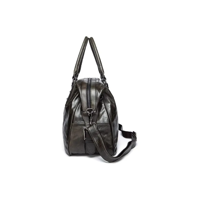 ROSEROOEN Top Grain Cow Leather Handbag Regular Men's Gray-3