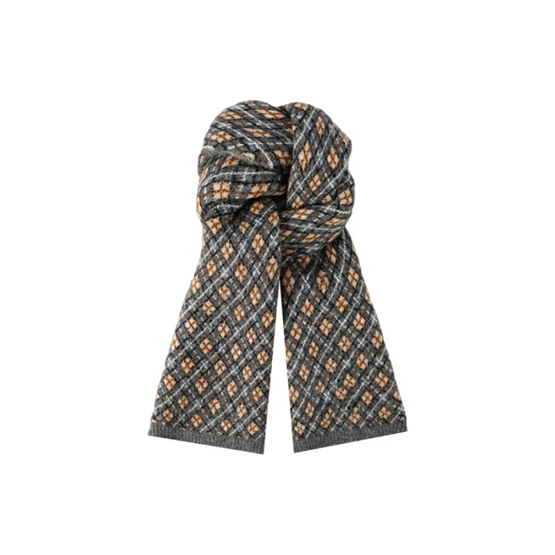 PISHUSHU Cotton Knit Scarves Unisex-7