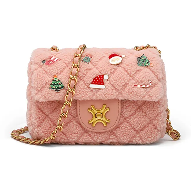CLEVER& KETCH PU Small Square Bag Shoulder Bag Crossbody Bag Regular Women's Ecru/Pink-7