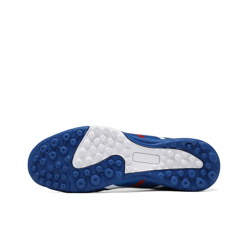 SOONFLY Artificial Ground Wear Resistant Coverage Impact Resistant Soccer Shoes Men's Blue-4