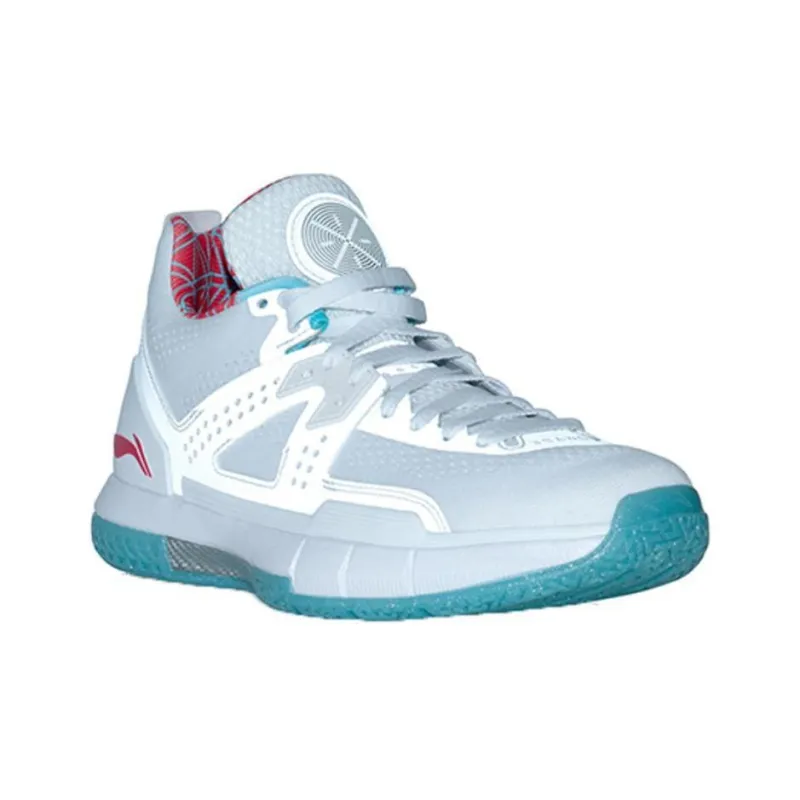 LINING WOW 5 Basketball Shoes Men Mid Top White-4