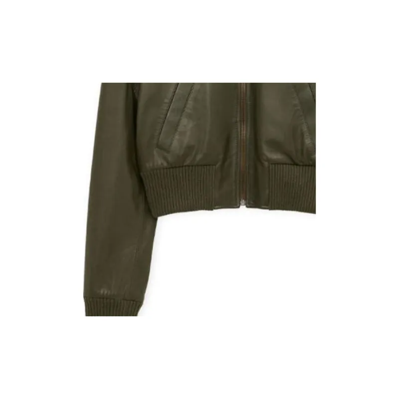 LOEWE Zip Up Cropped Bomber Jacket-5