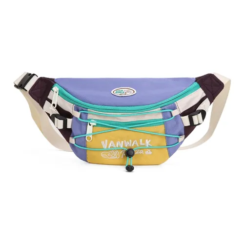 VANWALK PIZZA Series 100% Cotton Fanny Pack Sling Bag Small Size Unisex Multicolor