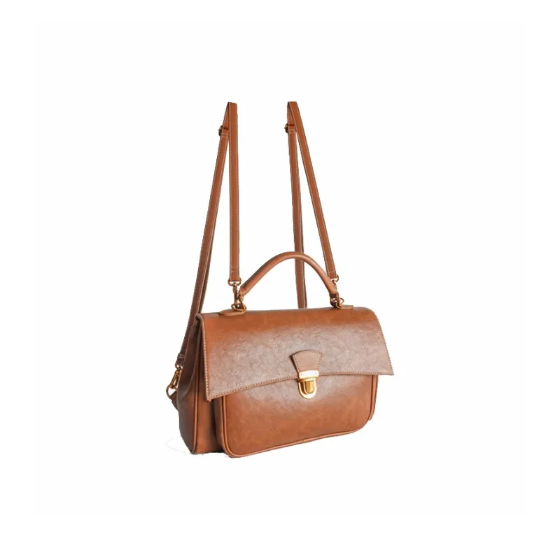 GELANNI Polyurethane Backpack Regular Women's Brown-1