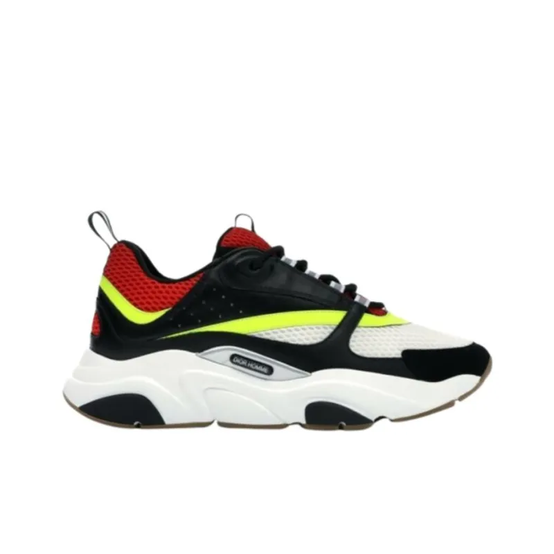 DIOR B22 Low Top Casual Shoes Men's Black Red-1