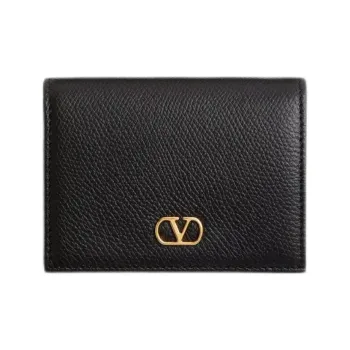 Valentino GARAVANI Grained Calfskin Wallet Women's Black