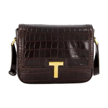 TOM FORD T Logo Embossed Crossbody Bag