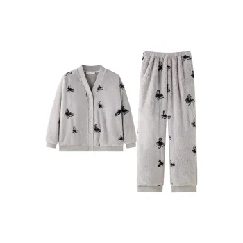 Meonsill Pajama Set Women's Light Gray