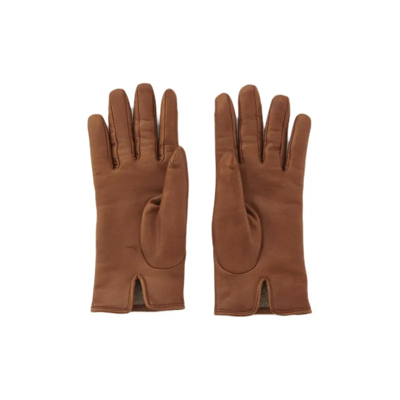 Chloe Lambskin Gloves Women's Clay Brown-1