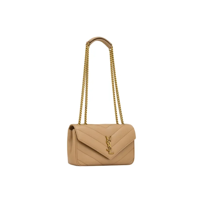 SAINT LAURENT LOULOU Sheepskin Handbag, Shoulder Bag Trumpets Women's Brown-1