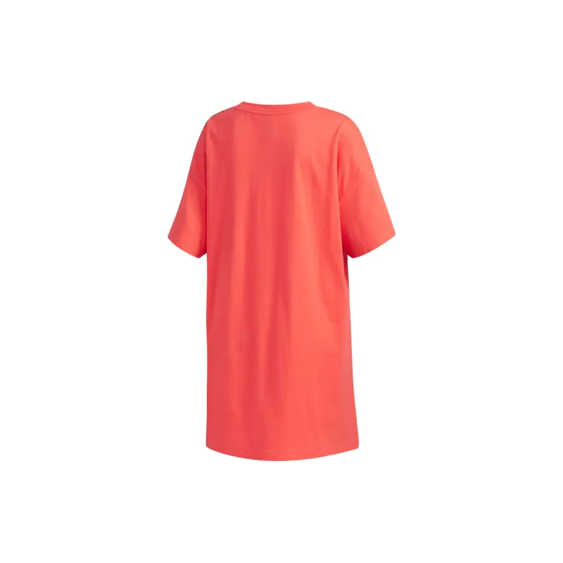 Adidas Short Sleeved Dress Women's Coral Pink/Black-1