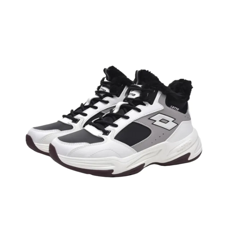 LOTTO Slip Resistant Warm Mid Top Casual Shoes Women's Black White-1
