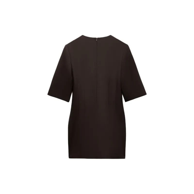 ZARA ZW Series Short Sleeved Dress Women's Brown-1