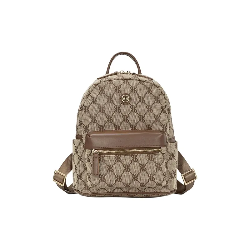 ROBERTA DI CAMERINO Fabric Backpack Regular Unisex Black/Brown-5