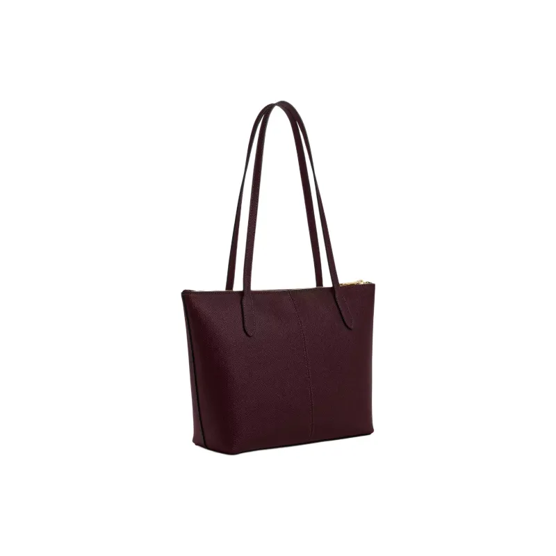 COACH Recycled Leather Handbag, Shoulder Bag Medium Size Women's Merlot-1