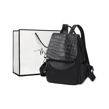 MILLIE'S Cow Leather Backpack Regular Women's Black