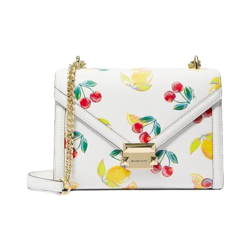 MICHAEL KORS Whitney Polyurethane Crossbody Bag, Shoulder Bag Medium Size Women's Luminous White