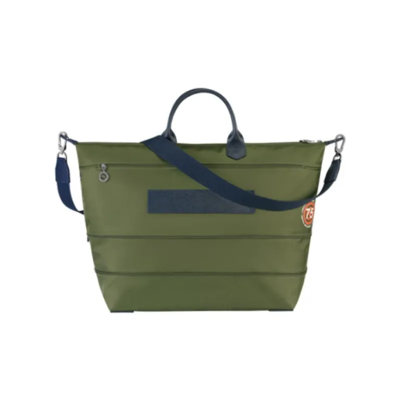 LONGCHAMP Paname Cow Leather Travel Bag Medium Size Unisex Green Khaki-3