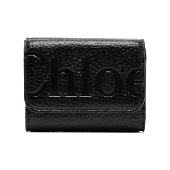 Chloe Leather Wallet Women's Black