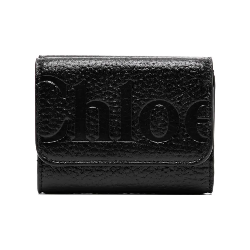 Chloe Leather Wallet Women's Black-0