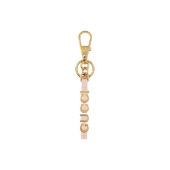 GUCCI Brass, Metal, Leather Keychains Women's Gold