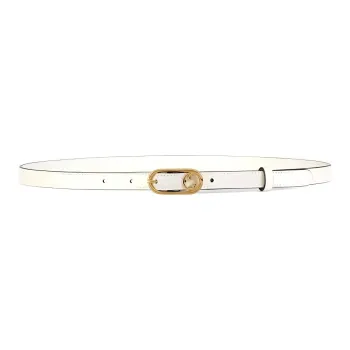 GUCCI Leather Leather Belts Women's White Width: 1.5cm