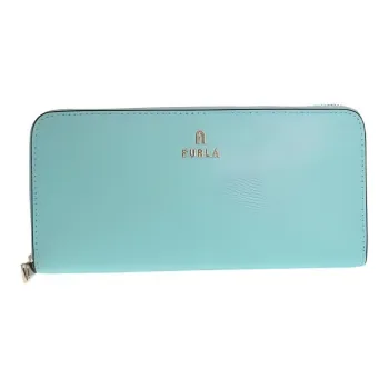 Furla Leather Card Holder Wallet Women's Turquoise