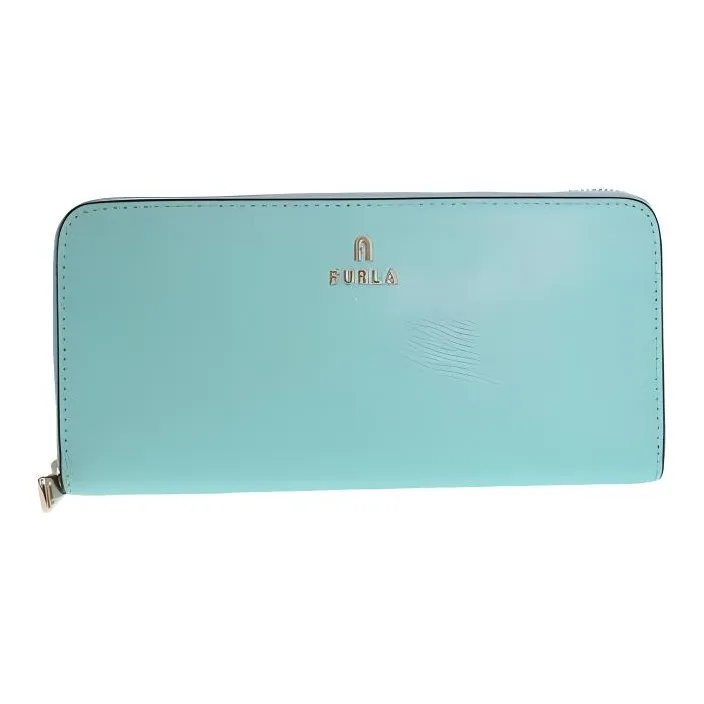Furla Leather Card Holder Wallet Women's Turquoise-0