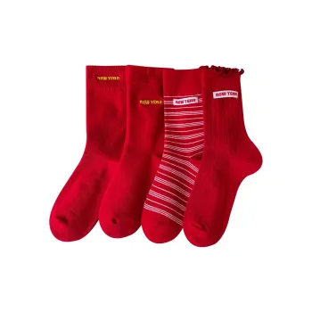 XIANSINIAO Mid Calf Socks Unisex 4 Pack