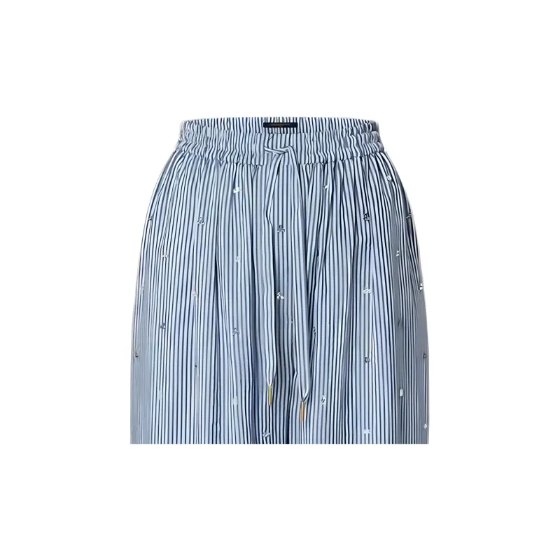 LOUIS VUITTON Bejeweled Pinstripe Baggy Pajama Pants-3