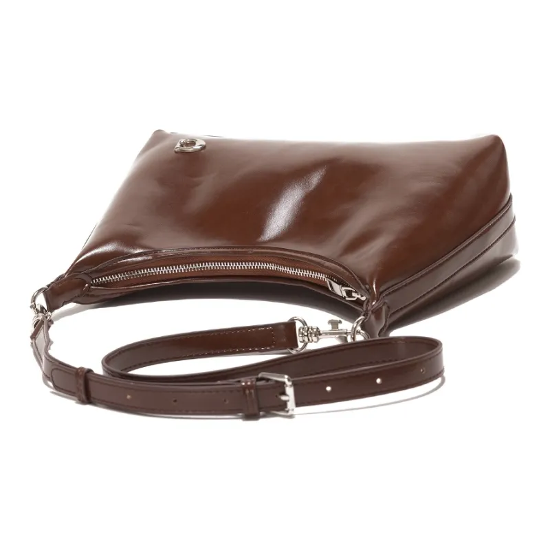 OCTSUI PVC Tote One Shoulder Crossbody Portable Shoulder Bag Regular Women's Coffee/Camel/Black-3