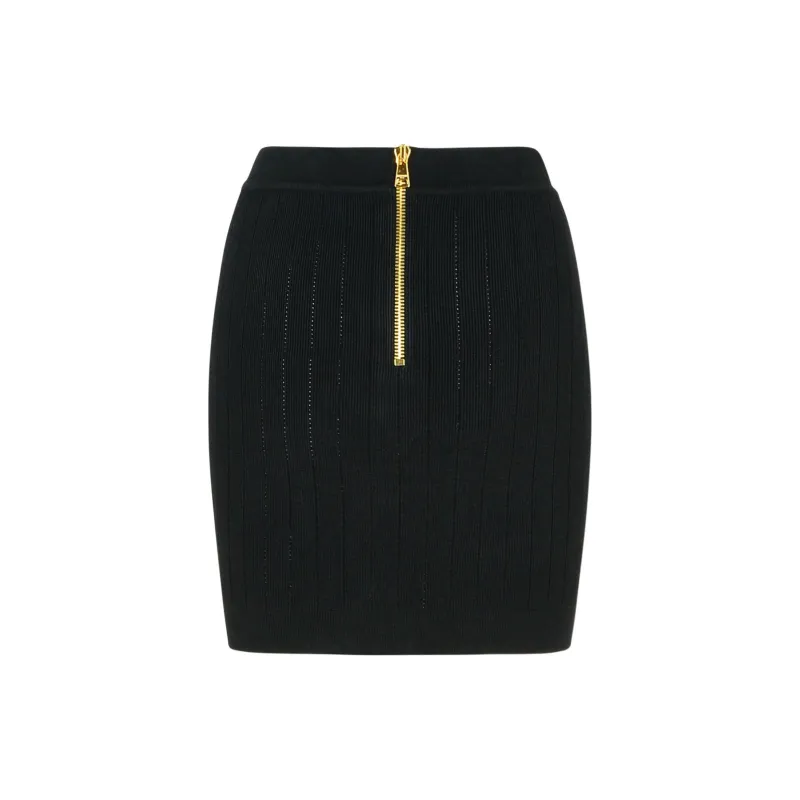 BALMAIN Button Detailed High Rise Mini Skirt-1