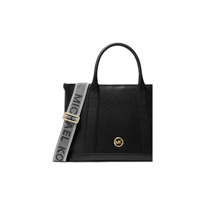 MICHAEL KORS Litchi Grain Leather Shoulder Bag, Crossbody Bag, Handbag Medium Size Women's Black-3