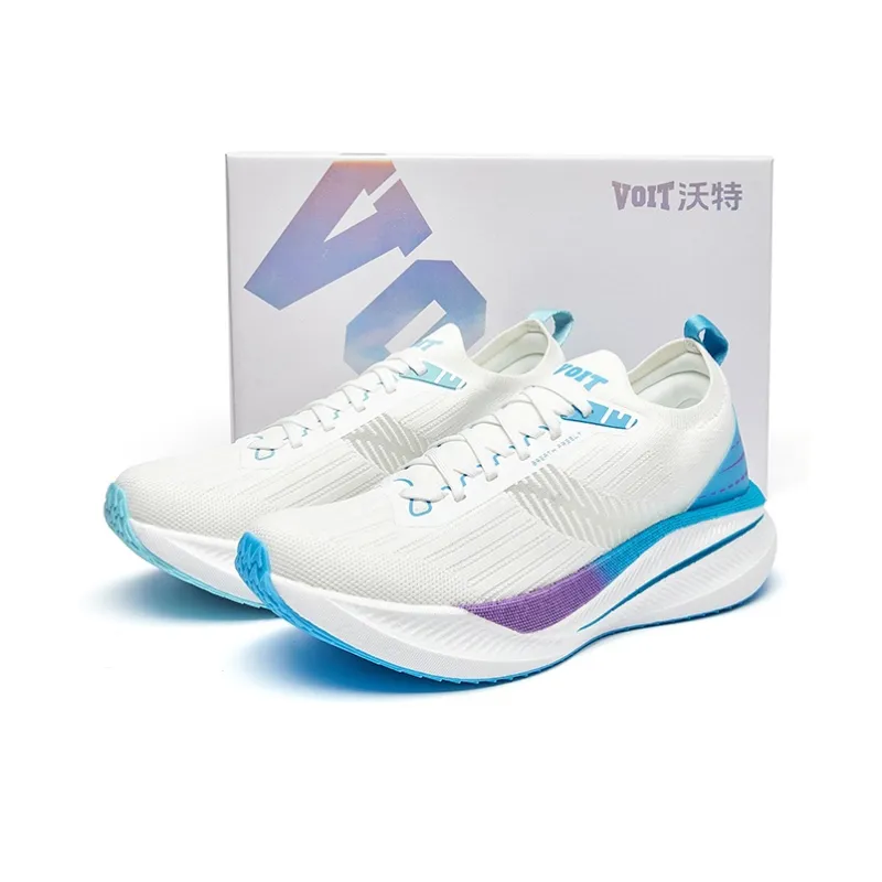 VOIT Running Shoes Unisex Low Top Left White Blue Green Mismatched-0