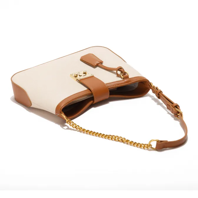 OCTSUI PVC Shoulder Bag Shoulder Bag Women's Ecru/Milk Tea Beige/Black/Denim/Brown White-17