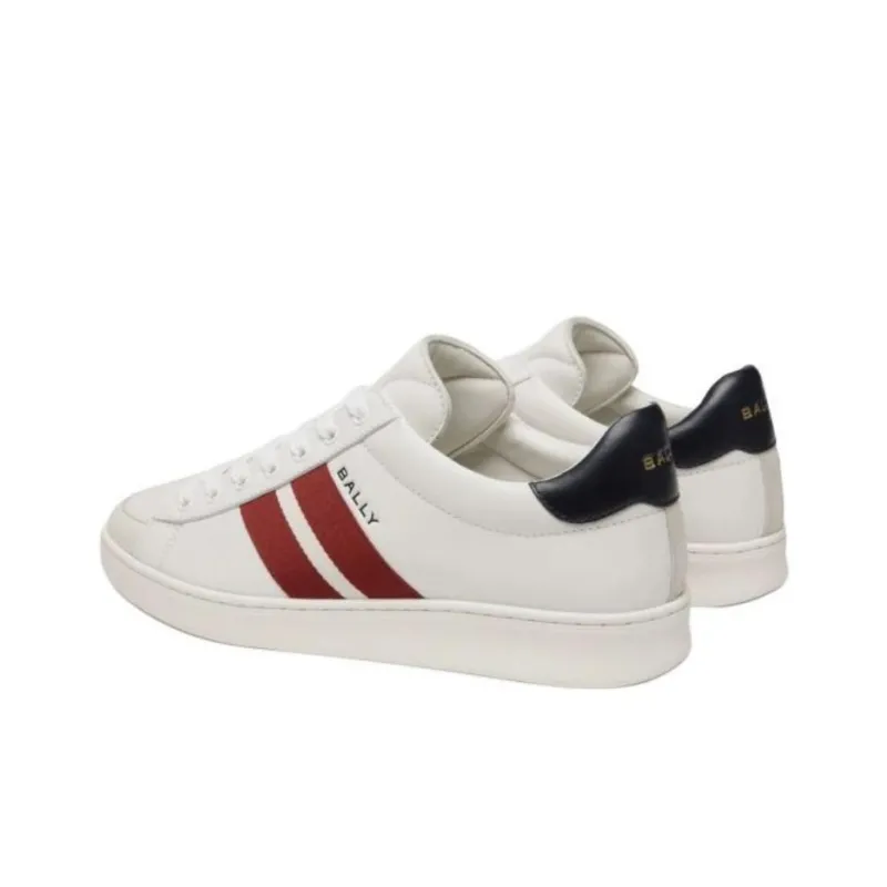 BALLY Tennis Low Top Skateboard Shoes Men's White-3