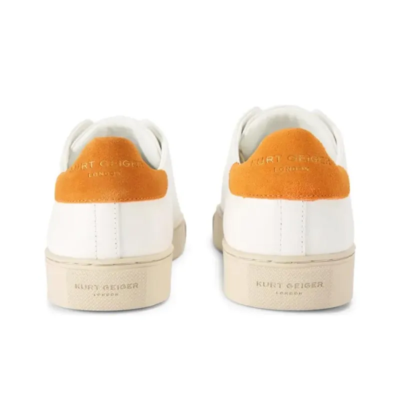 Kurt Geiger London Lennon Low-Top Skateboard Shoes Men's White Orange-4