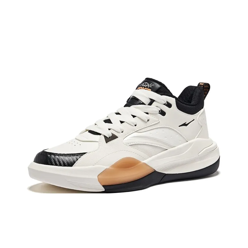 Erke Dominance 2 Wear Resistant Slip Resistant High Top Casual Shoes Men's White Black Beige-2