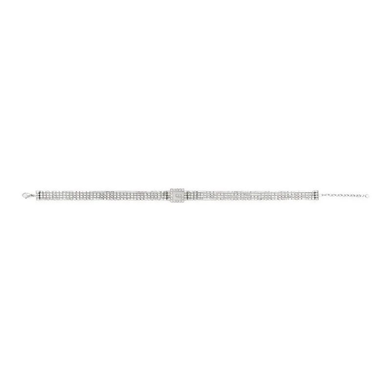 GUCCI Metal Crystal Necklaces Women's Silver-1