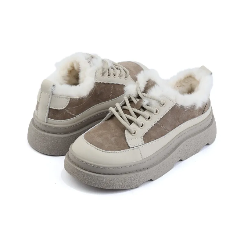 CENTRAL&KITTY Warm Low Top Casual Shoes Women's Gray-3