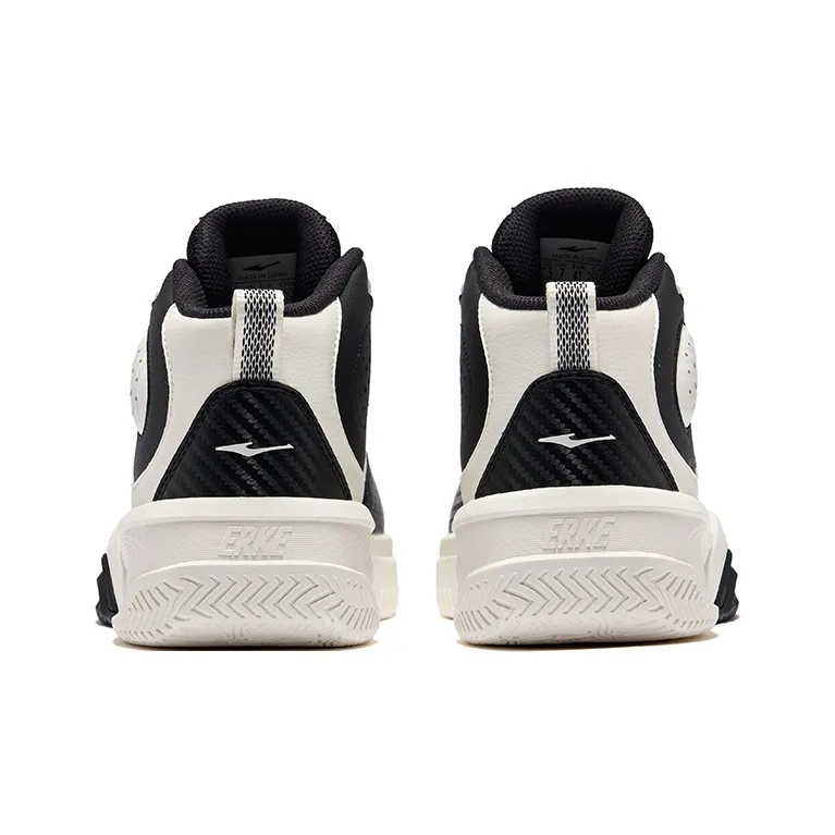 Erke DynaSky 2.0 Non slip Lightweight High Top Skateboard Shoes Men's Microcrystal White/Jet Black-4
