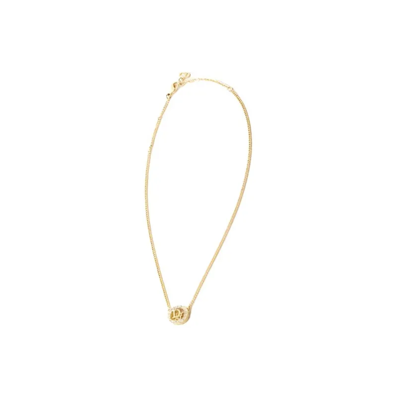DIOR 1990s 2000s Logo Rhinestone Necklace-1