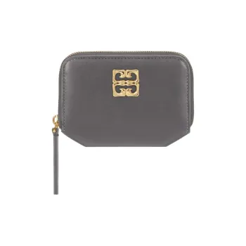 Givenchy Calfskin Coin Purse Wallet Women's Charcoal Gray