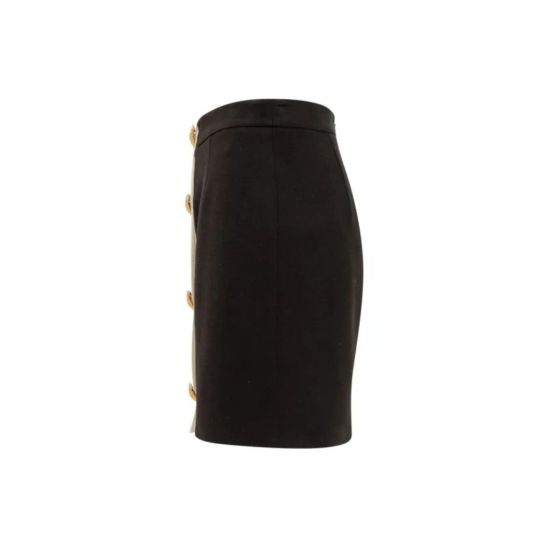 MOSCHINO Heart Buttons Stretch Mini Skirt-2
