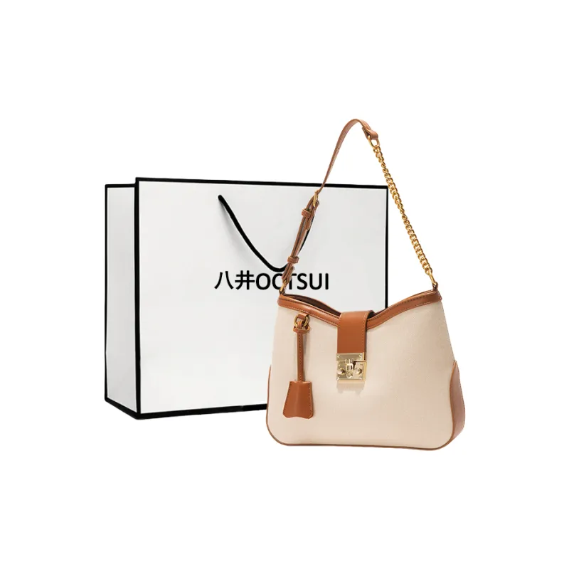 OCTSUI PVC Shoulder Bag Shoulder Bag Women's Ecru/Milk Tea Beige/Black/Denim/Brown White-15
