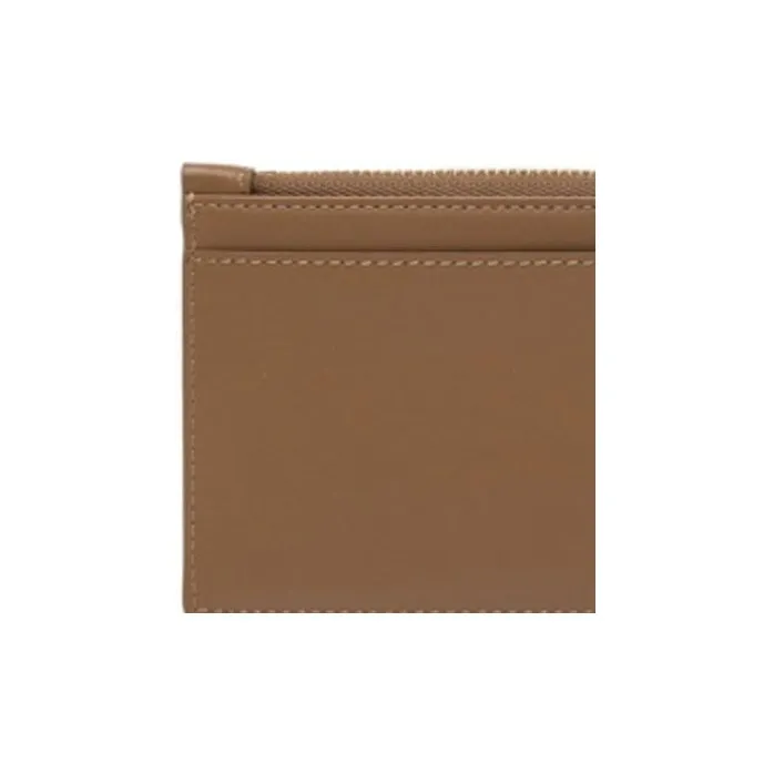 MCM Leather Card Holder Mini Women's Brown-4