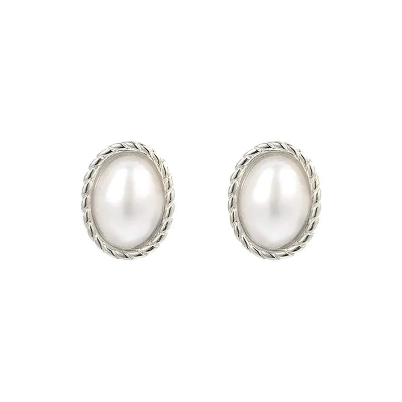 Sanpowa 925 Sterling Silver Stud Earrings Women's-0