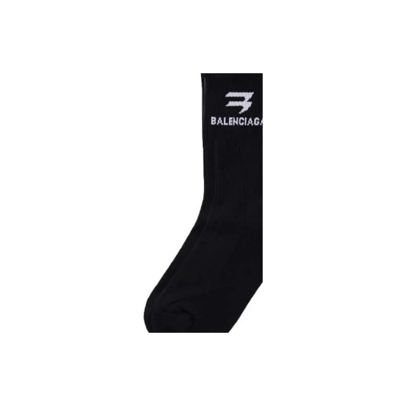 Balenciaga SS23 Knee-High Socks Regular Fit Unisex Black-0