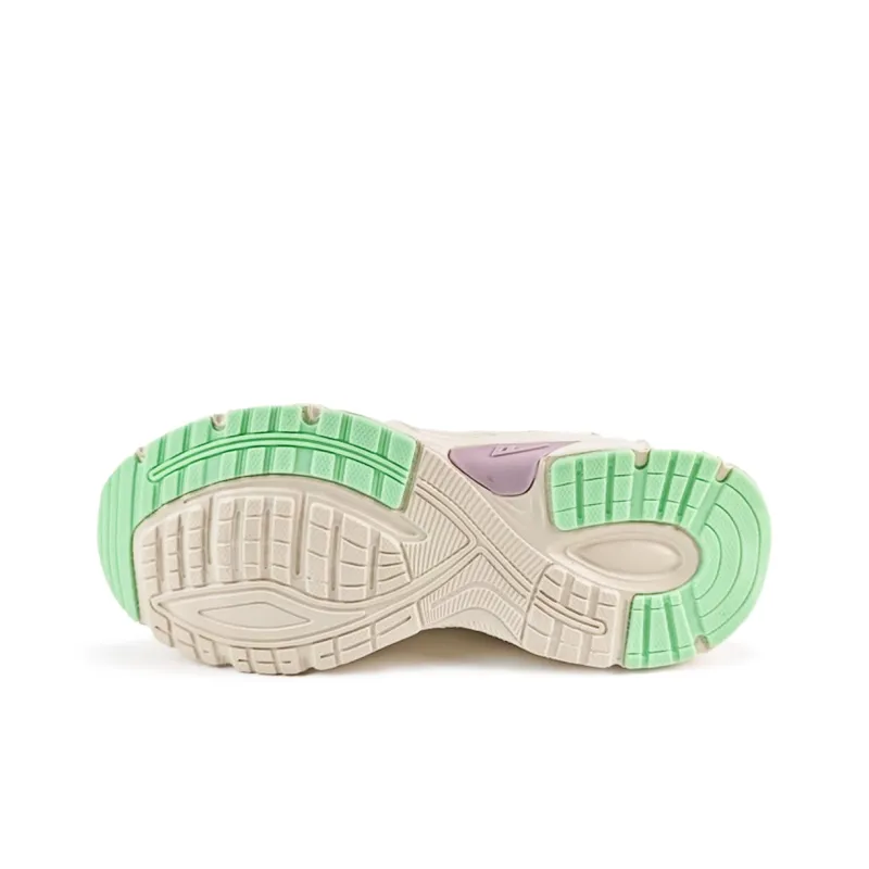 Warrior Anti-Slip And Wear-Resistant Warm Low-Top Chunky Sneakers Women's White Light Purple Green-5